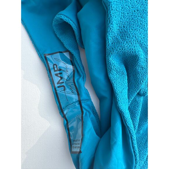 JMP The Label Santorini Recycled Nylon Halter One-Piece Swimsuit, Teal – Large - Picture 5 of 7